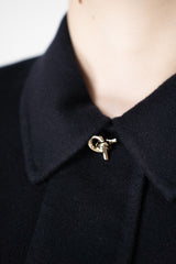Fabiana Filippi Double Faced Loro Piana Shirt Jacket With Filo Diamante Cuffs in Navy Vancouver. Shop Online or in Store