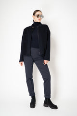 Fabiana Filippi Double Faced Loro Piana Shirt Jacket With Filo Diamante Cuffs in Navy Vancouver. Shop Online or in Store