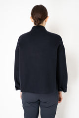 Fabiana Filippi Double Faced Loro Piana Shirt Jacket With Filo Diamante Cuffs in Navy Vancouver. Shop Online or in Store