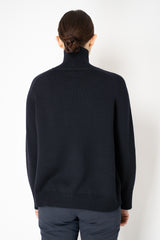 Fabiana Filippi Knit Merino Wool Cropped Front Turtleneck Sweater in Navy Vancouver. Shop Online or in Store