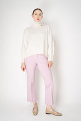 Fabiana Filippi Knit Merino Wool Cropped Front Turtleneck Sweater in Off-White Vancouver. Shop Online or in Store