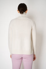 Fabiana Filippi Knit Merino Wool Cropped Front Turtleneck Sweater in Off-White Vancouver. Shop Online or in Store
