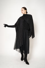 Fabiana Filippi Knit Wool Mohair Fuzzy Gloves in Black Vancouver. Shop Online or in Store.