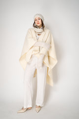 Fabiana Filippi Knit Wool Mohair Fuzzy Gloves in Ivory Vancouver. Shop Online or in Store.