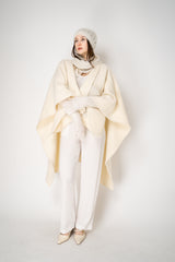 Fabiana Filippi Knit Wool Mohair Fuzzy Gloves in Ivory Vancouver. Shop Online or in Store.