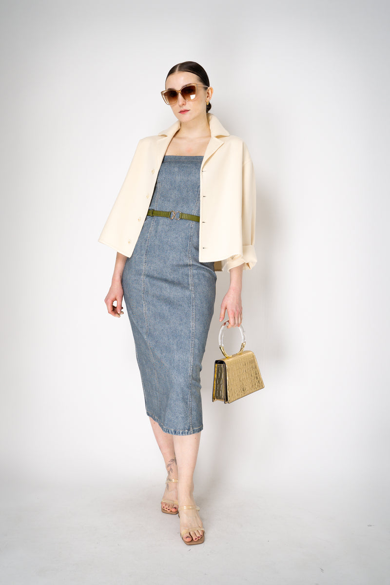 Fabiana Filippi Leather Hook-Style Croc Belt in Olive Green Vancouver. Shop Online or in Store.