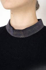 Fabiana Filippi Long Sleeve Cashmere Blend Knit Dress in Navy Vancouver. Shop Online or in Store.