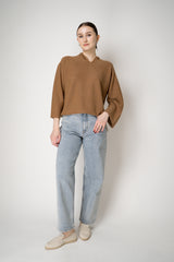 Fabiana Filippi Lurex Cotton Hooded Pullover in Sienna Vancouver. Shop Online or in Store.