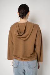 Fabiana Filippi Lurex Cotton Hooded Pullover in Sienna Vancouver. Shop Online or in Store.