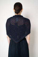 Fabiana Filippi Micro Sequin Mohair Triangle Poncho Scarf in Navy Vancouver. Shop Online or in Store.