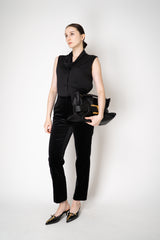 Fabiana Filippi Mid-Rise Velvet Cotton Trousers in Black Vancouver. Shop Online or in Store.
