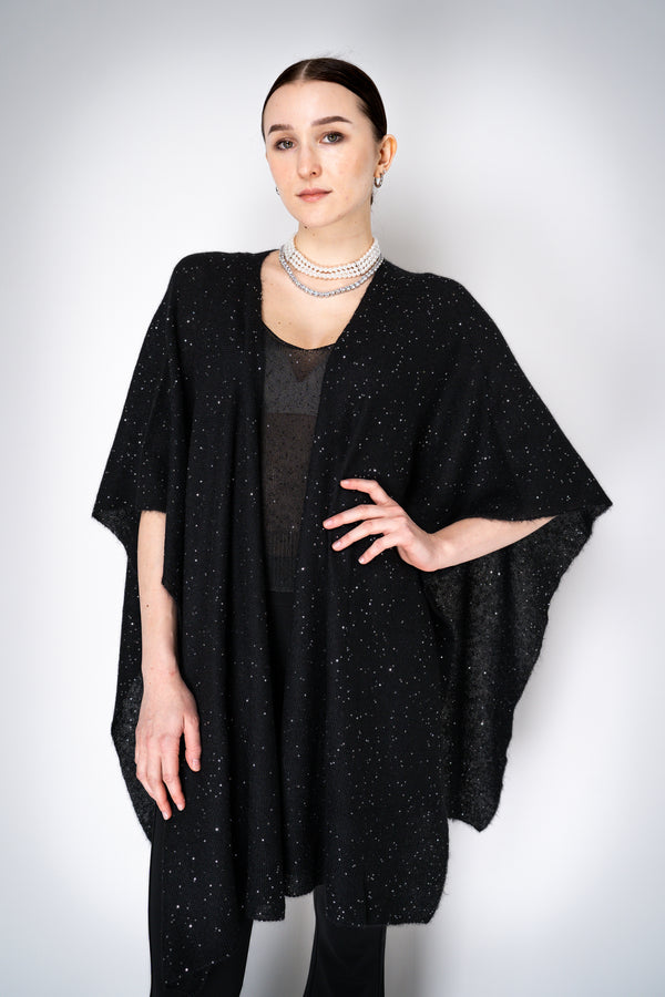 Fabiana Filippi Mohair Blend Sequin Cardigan Shawl in Black Vancouver. Shop Online or in Store.