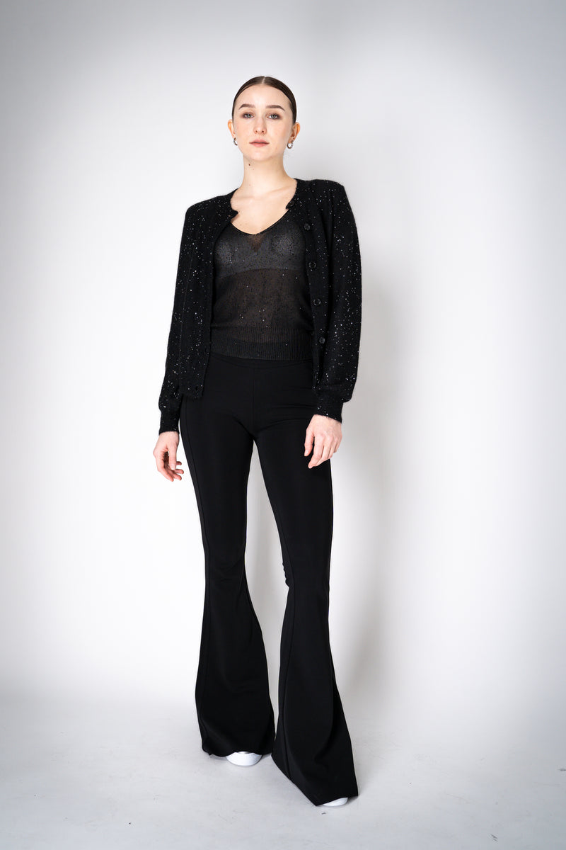 Fabiana Filippi Mohair Blend Sequin Knitted Cardigan in Black Vancouver. Shop Online or in Store.