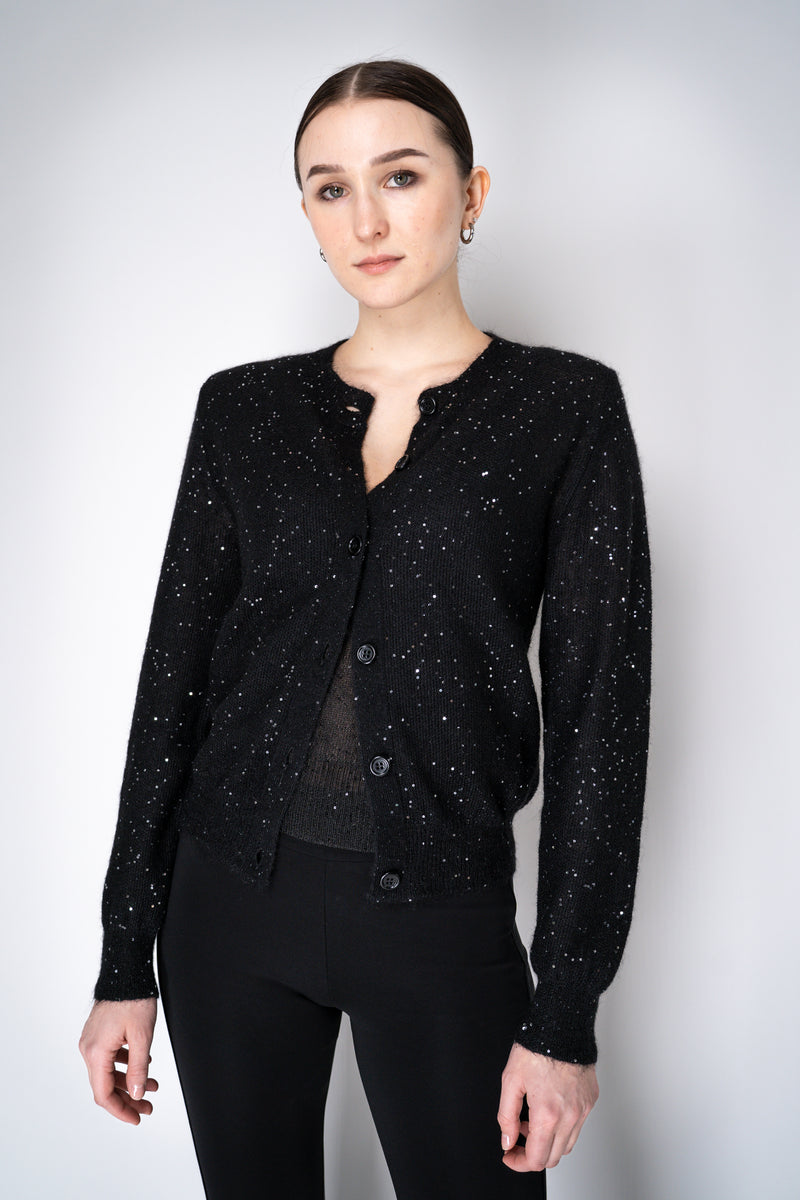 Fabiana Filippi Mohair Blend Sequin Knitted Cardigan in Black Vancouver. Shop Online or in Store.