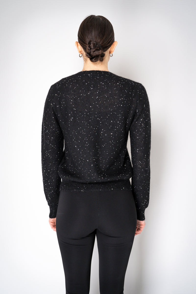 Fabiana Filippi Mohair Blend Sequin Knitted Cardigan in Black Vancouver. Shop Online or in Store.