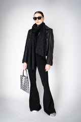 Fabiana Filippi Mohair Blend Sequin Knitted Scarf in Black Vancouver. Shop Online or in Store.