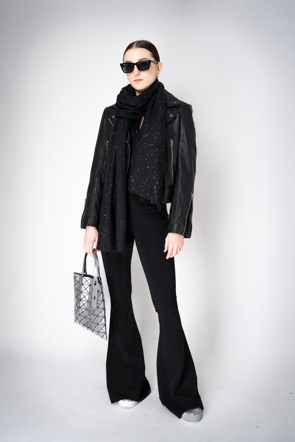 Fabiana Filippi Mohair Blend Sequin Knitted Scarf in Black Vancouver. Shop Online or in Store.