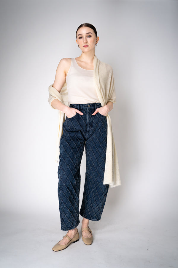 Fabiana Filippi Mohair Blend Sequin Knitted Scarf in Off-White Vancouver. Shop Online or in Store.