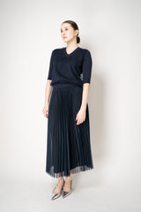 Fabiana Filippi Pleated Tulle Skirt in Navy