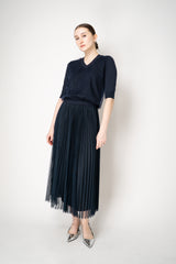 Fabiana Filippi Pleated Tulle Skirt in Navy