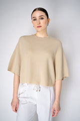 Fabiana Filippi Ribbed Knit Virgin Wool Top in Beige Vancouver. Shop Online or in Store.
