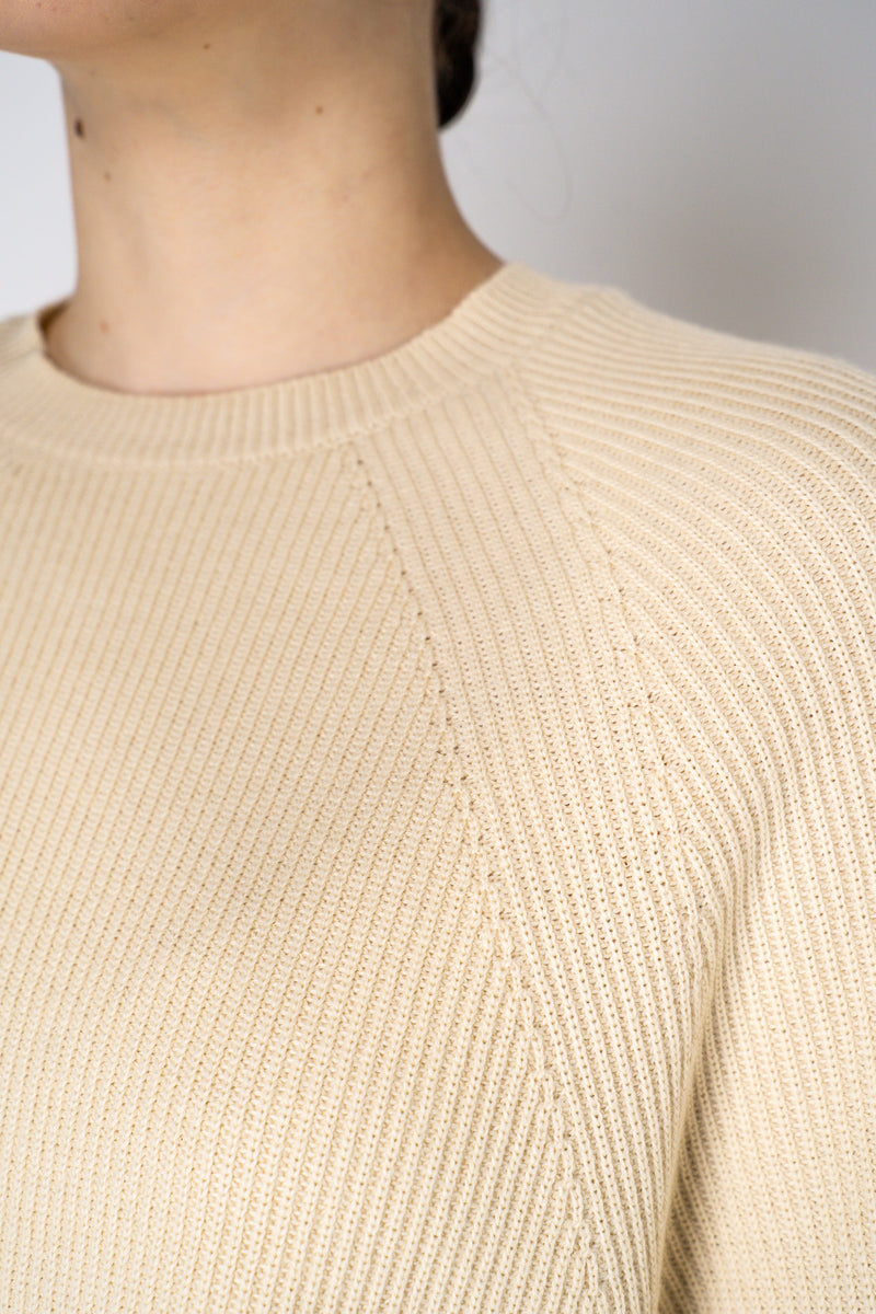 Fabiana Filippi Ribbed Knit Virgin Wool Top in Beige Vancouver. Shop Online or in Store.