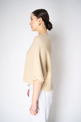 Fabiana Filippi Ribbed Knit Virgin Wool Top in Beige Vancouver. Shop Online or in Store.