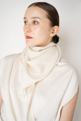 Fabiana Filippi Sequin Embellished Silk Wool Triangle Scarf in Off-White Vancouver. Shop Online or in Store