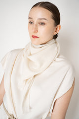 Fabiana Filippi Sequin Embellished Silk Wool Triangle Scarf in Off-White Vancouver. Shop Online or in Store