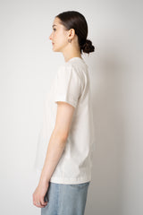 Fabiana Filippi Short Sleeve Cotton T-Shirt with Brilliant Beading Detail in White