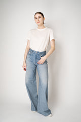 Fabiana Filippi Short Sleeve Cotton T-Shirt with Brilliant Beading Detail in White