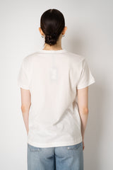 Fabiana Filippi Short Sleeve Cotton T-Shirt with Brilliant Beading Detail in White