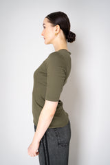 Fabiana Filippi Short Sleeve Jersey T-Shirt in Olive Green Vancouver. Shop Online or in Store.