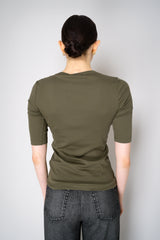 Fabiana Filippi Short Sleeve Jersey T-Shirt in Olive Green Vancouver. Shop Online or in Store.