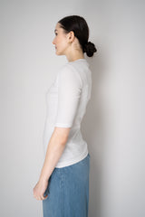 Fabiana Filippi Short Sleeve Jersey T-Shirt in White Vancouver. Shop Online or in Store.