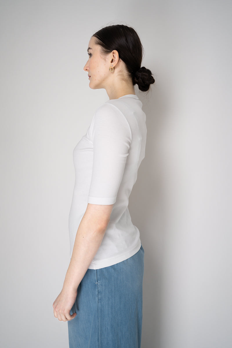 Fabiana Filippi Short Sleeve Jersey T-Shirt in White Vancouver. Shop Online or in Store.
