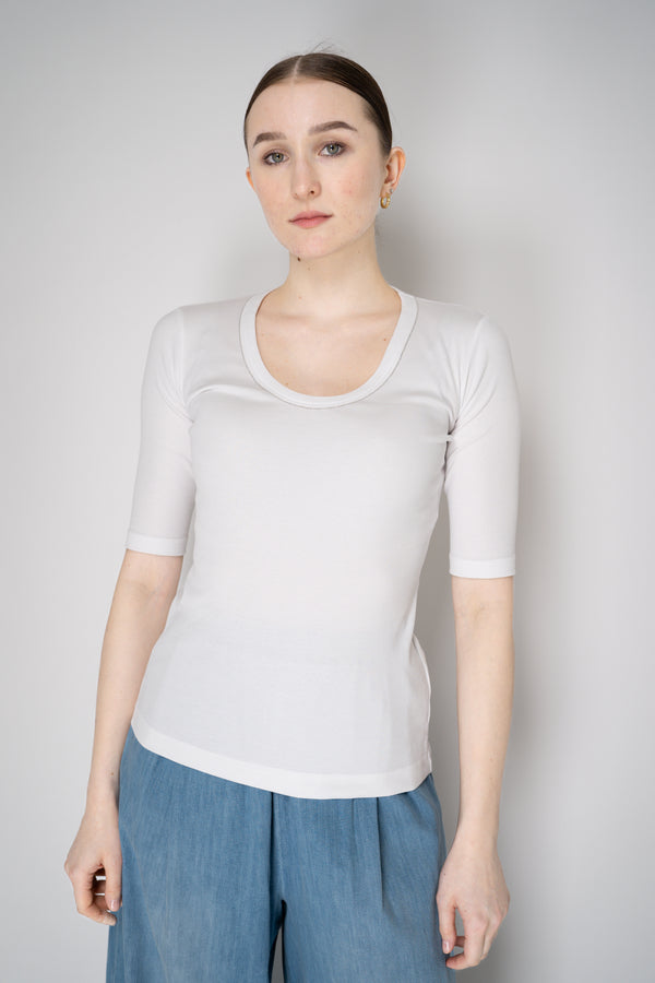 Fabiana Filippi Short Sleeve Jersey T-Shirt in White Vancouver. Shop Online or in Store.