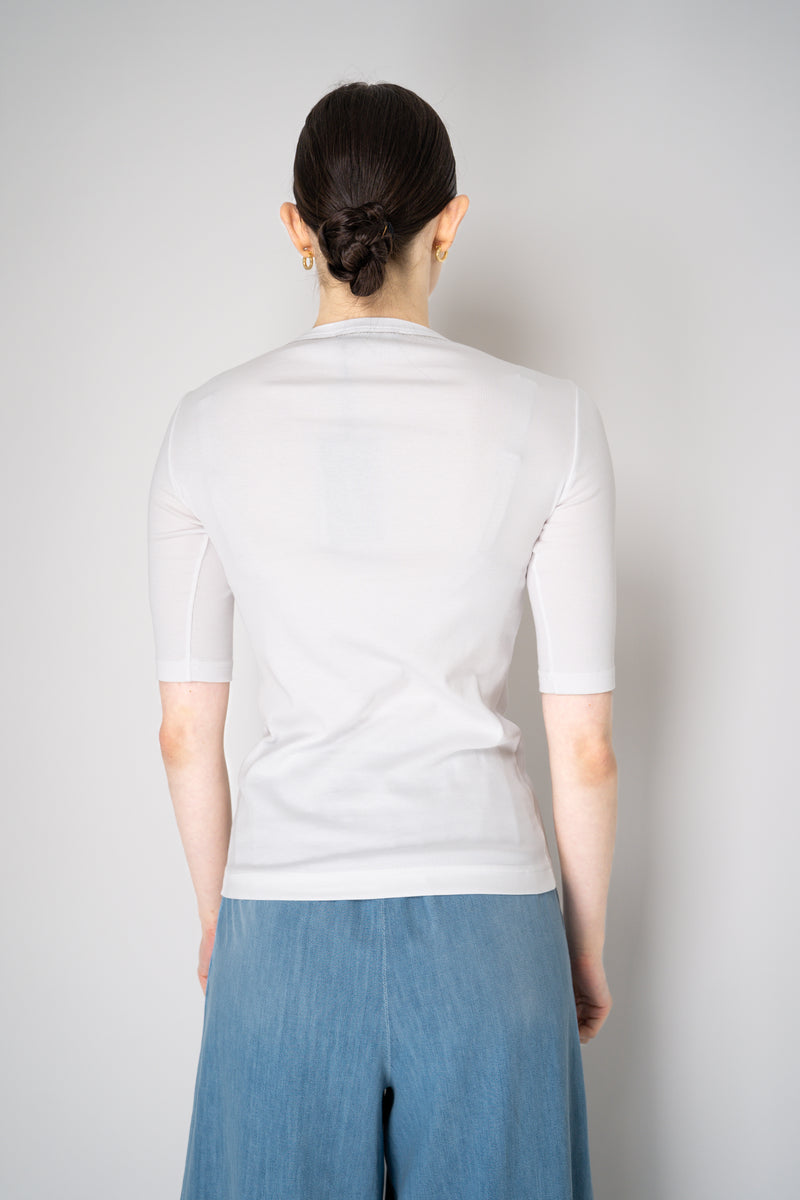 Fabiana Filippi Short Sleeve Jersey T-Shirt in White Vancouver. Shop Online or in Store.