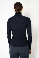 Fabiana Filippi Silk Wool Ribbed Turtle Neck Sweater in Navy Vancouver. Shop Online or in Store