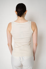 Fabiana Filippi Stretch Cotton Scoop Neck Tank Top in Off-White Vancouver. Shop Online or in Store.