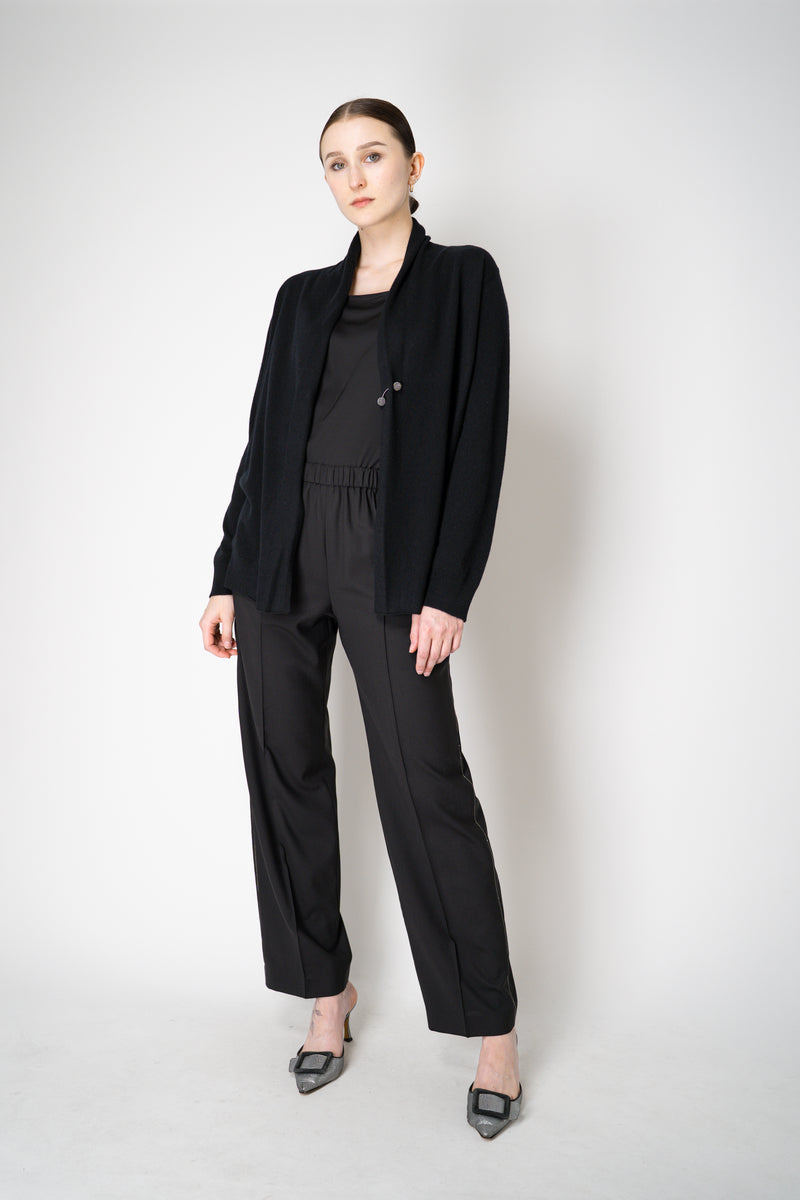 Fabiana Filippi Stretch Wool Pull-On Style Trousers in Black Vancouver. Shop Online or in Store.