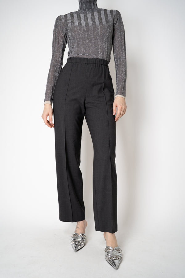 Fabiana Filippi Stretch Wool Pull-On Style Trousers in Grey Vancouver. Shop Online or in Store.