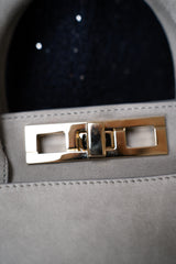 Fabiana Filippi Suede Mini Hand Bag in Grey Vancouver. Shop Online or in Store.