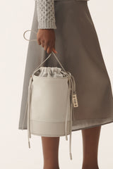 Fabiana Filippi Suede and Leather Bucket Bag in Grey Vancouver. Shop Online or in Store.