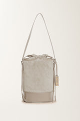 Fabiana Filippi Suede and Leather Bucket Bag in Grey Vancouver. Shop Online or in Store.