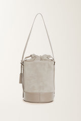 Fabiana Filippi Suede and Leather Bucket Bag in Grey Vancouver. Shop Online or in Store.