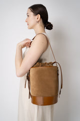 Fabiana Filippi Suede and Leather Bucket Bag in Sienna Vancouver. Shop Online or in Store.