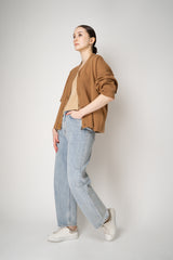 Fabiana Filippi V-Neck Cardigan with Zip Detail in Sienna Vancouver. Shop Online or in Store.