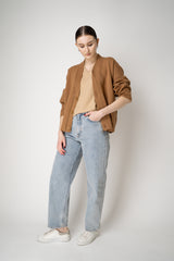 Fabiana Filippi V-Neck Cardigan with Zip Detail in Sienna Vancouver. Shop Online or in Store.