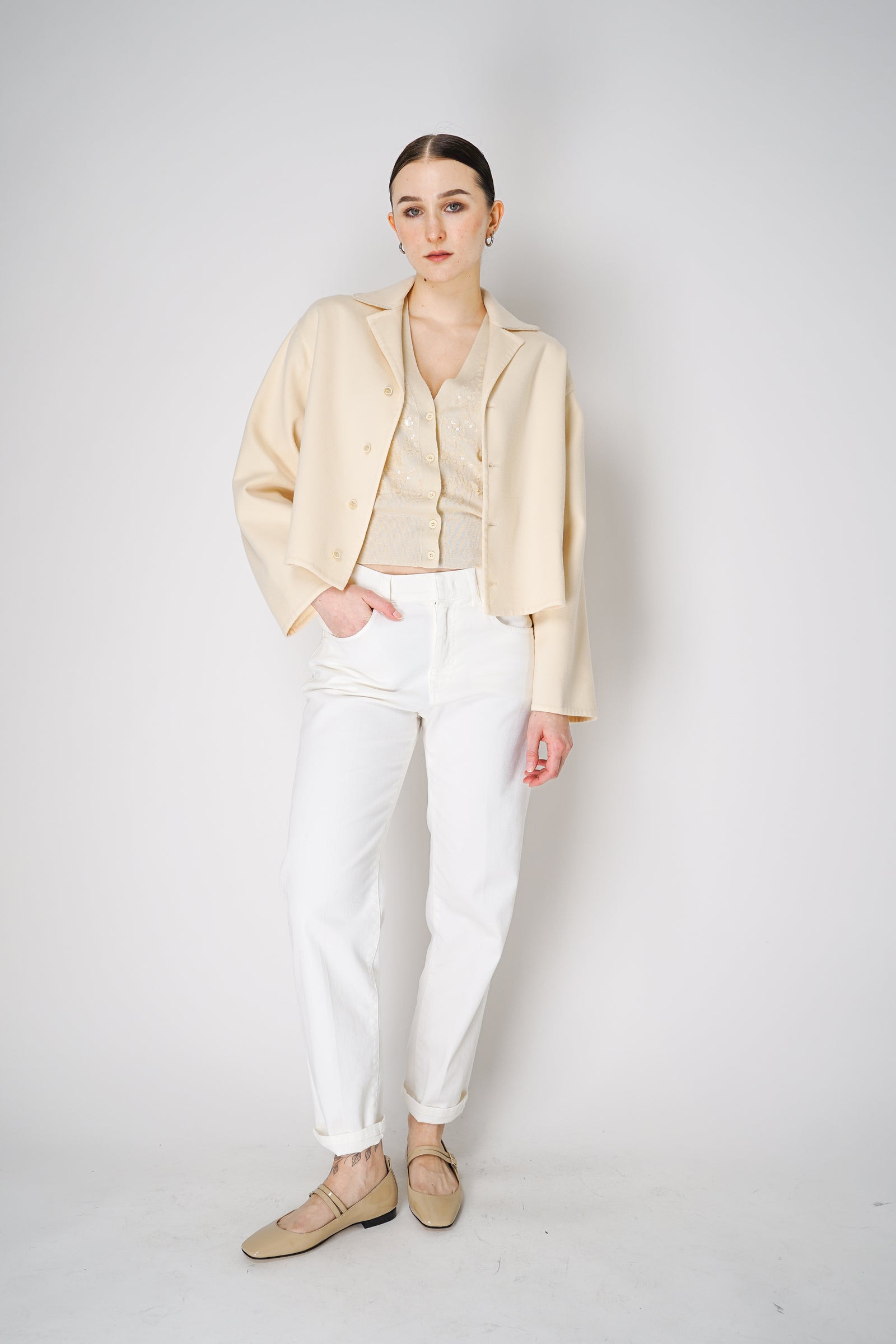 ジャケット FABIANA FILIPPI SS25 Double wool jacket (CTD265F225 0149) Double wool jacket, vanilla for Women | Fabiana Filippi®